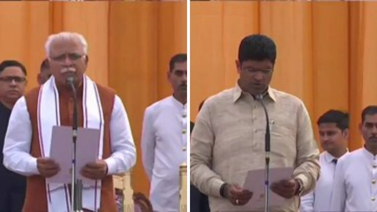मनोहर लाल खट्टर ने सीएम पद की ली शपथ, राज्यपाल ने दिलाई पद और गोपनीयता की शपथ