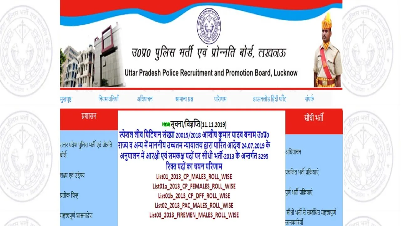 UP Police constable Result 2019: यूपी पुलिस का परिणाम हुआ घोषित, यहां करें चेक