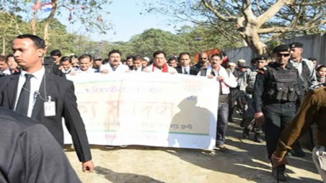 CAA के पक्ष में सीएम सर्बानंद सोनोवाल और उनके मंत्री ने लिया हिस्सा...