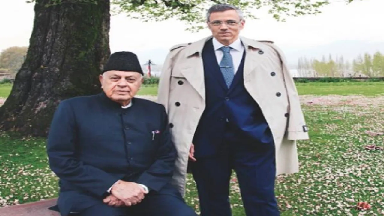 Omar Abdullah with Farooq Abdullah
