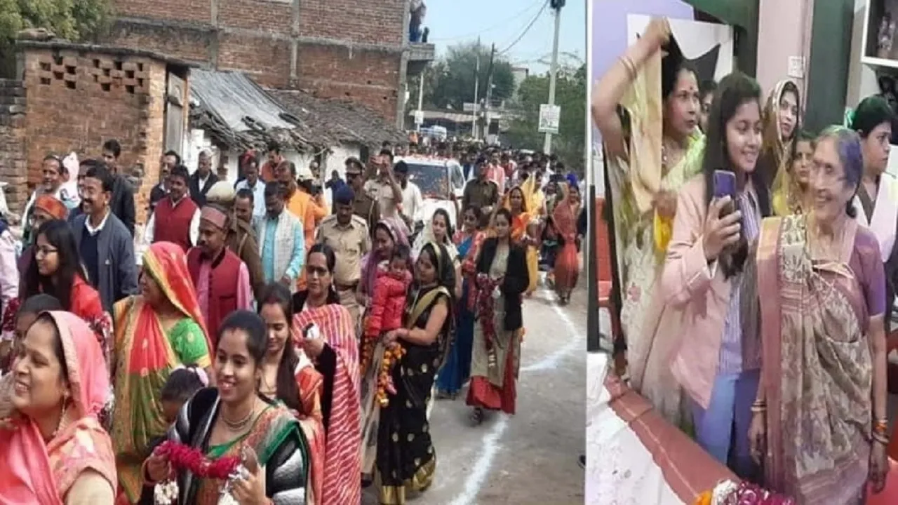 उत्तर प्रदेश के महोबा में जशोदाबेन का हुआ जोरदार स्वागत