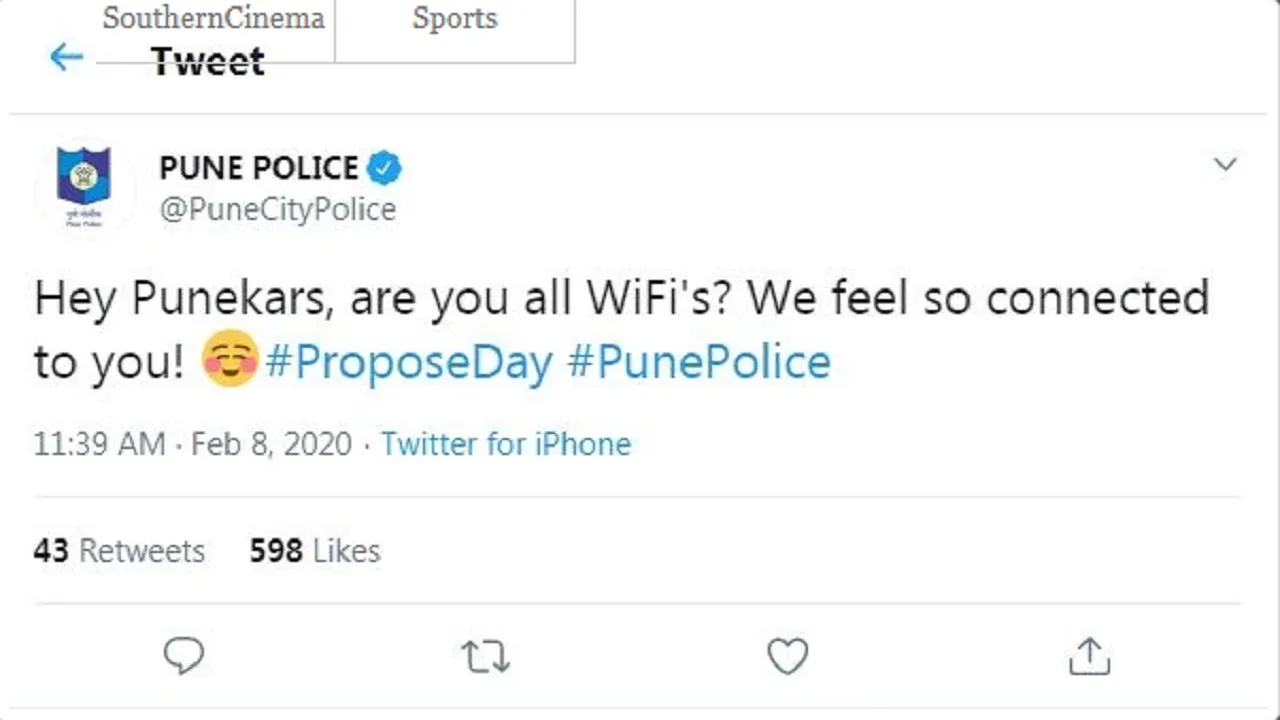 Valentine Week :प्रपोज डे पर पुणे पुलिस का मजेदार पोस्ट, यूजर्स ने की प्रशंसा