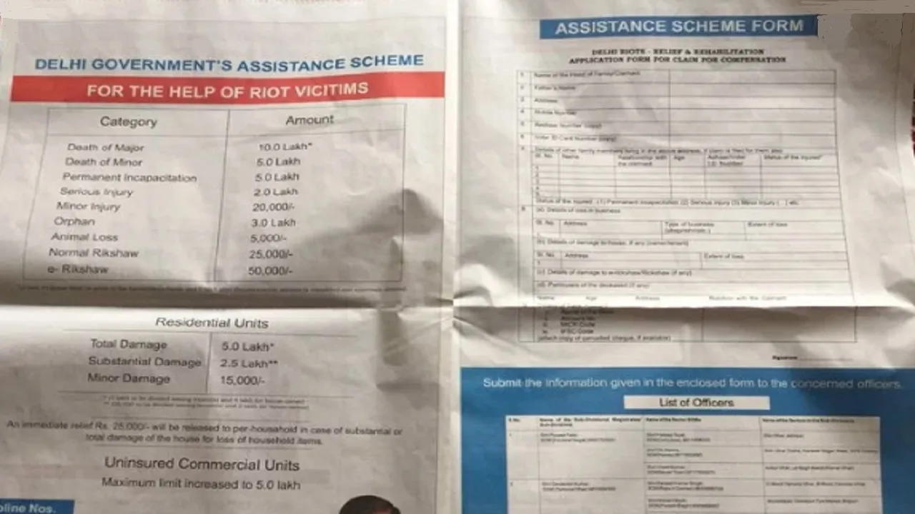 Delhi Violence Compensation Form