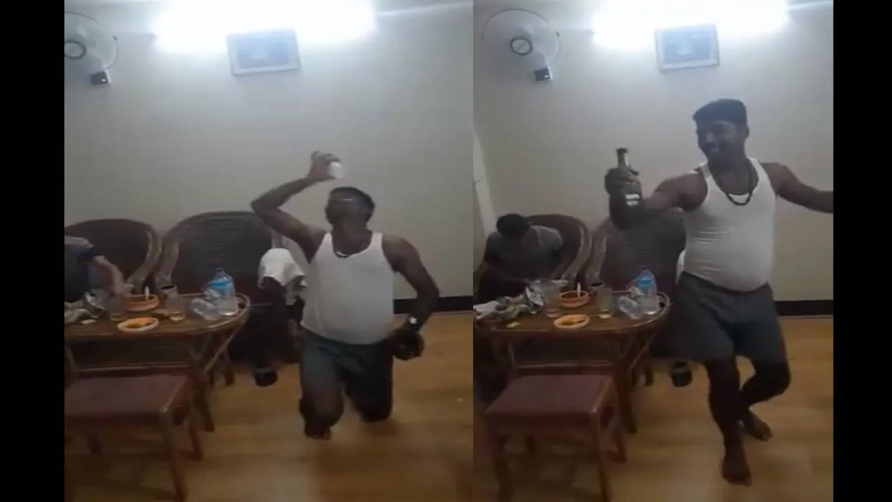 JDU leader drinking and dancing video