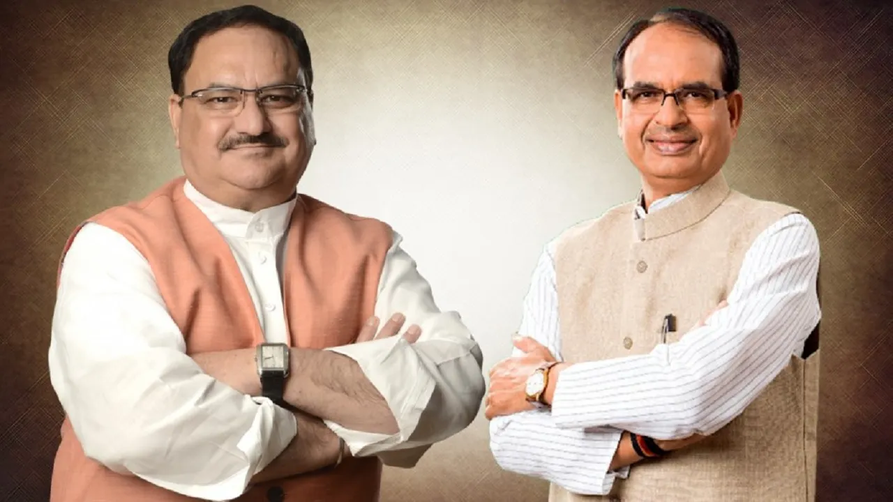 jp nadda with shivraj