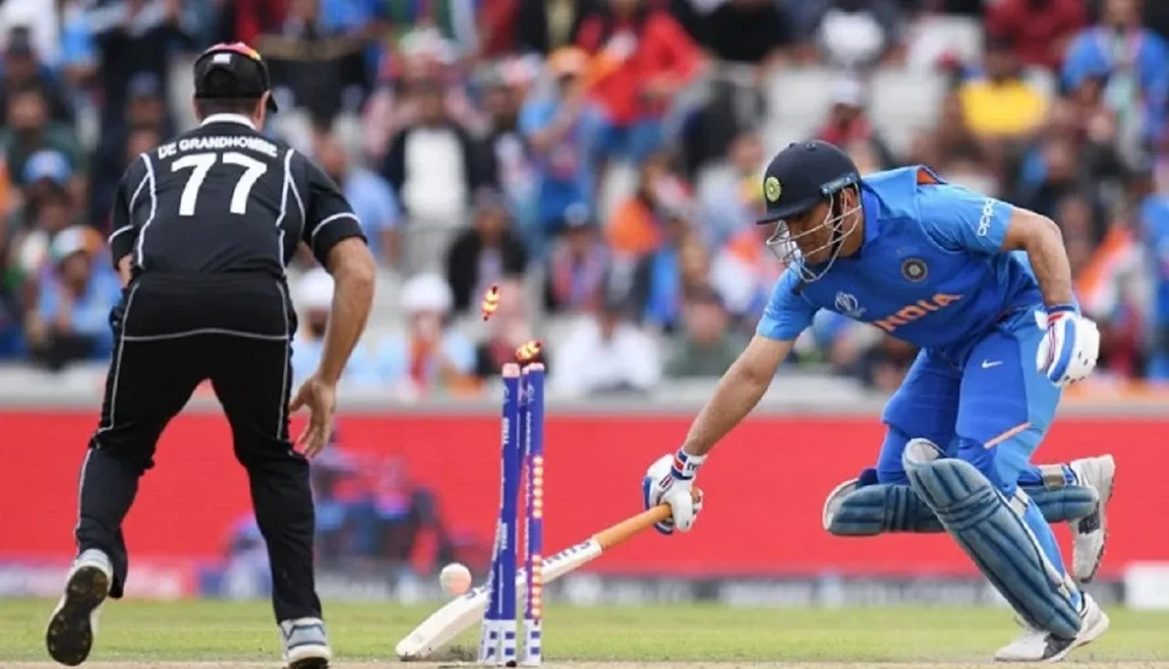 dhoni run out