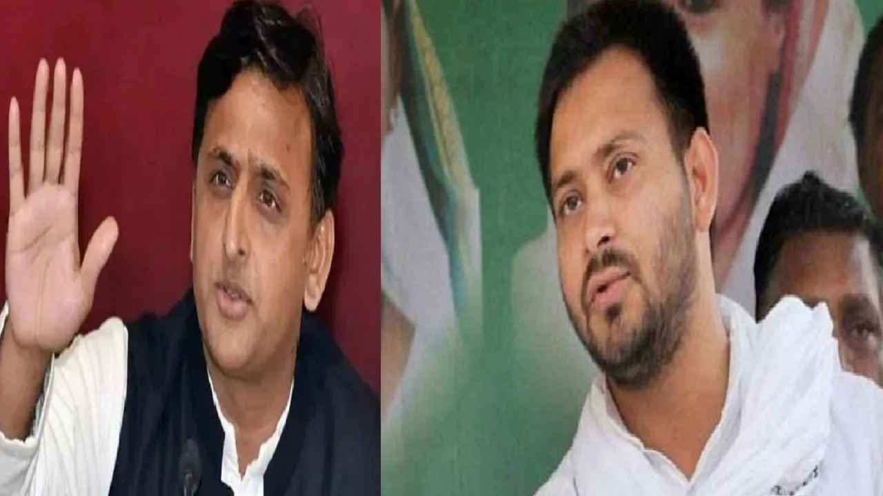 Akhilesh yadav and Tejasvi Yadav