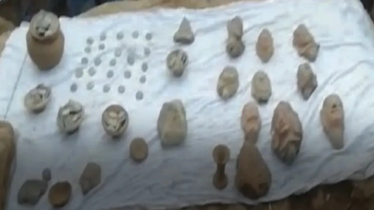 Old coins and sculptures