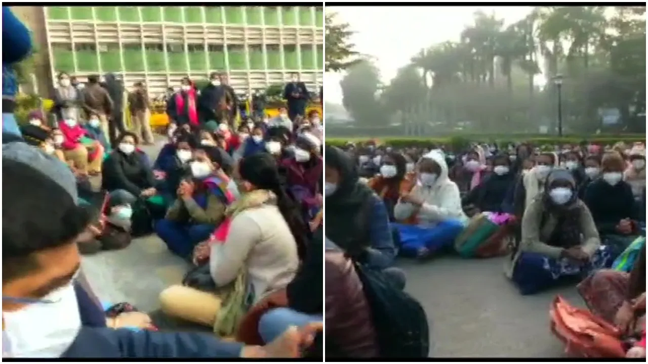 Delhi AIIMS Nurses Union on strike
