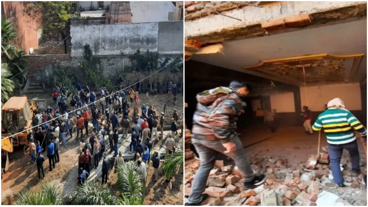 Bulldozer on the Kothi of Badan Singh Baddo In Meerut