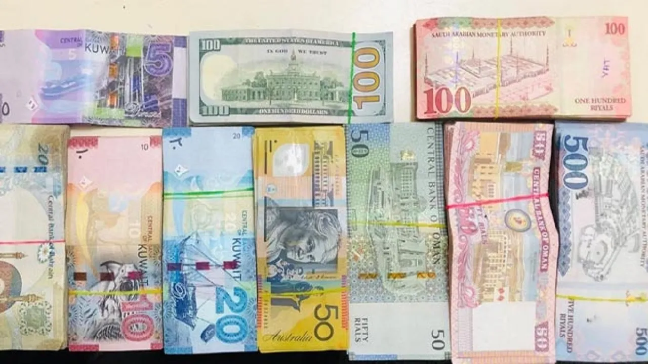 foreign currency seized from two passengers at Hyderabad Airport