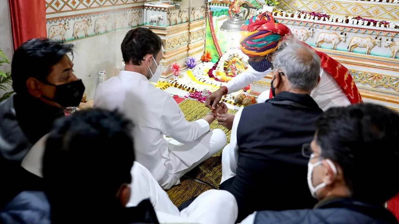 rahul gandhi in tejaji temple
