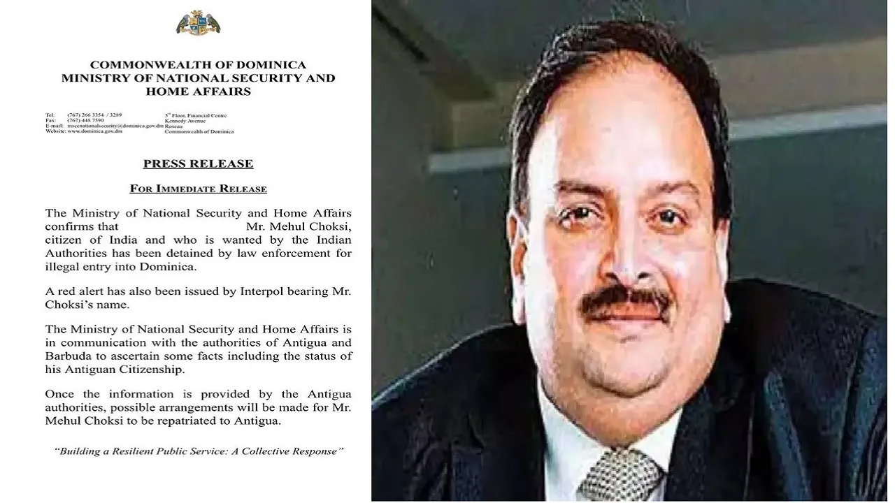 Home Affairs of Dominica said  Mehul Choksi will be sent to Antigua