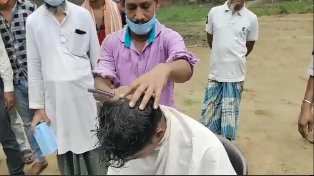 tmc workers join bjp with balled head