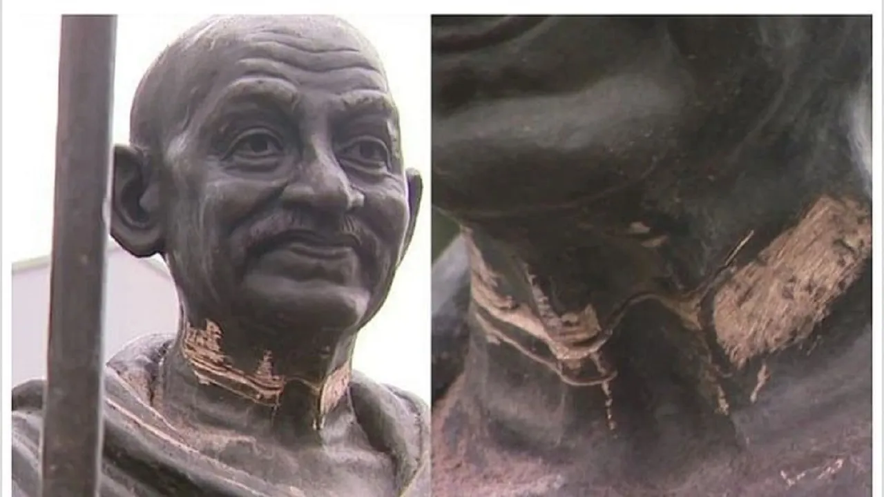 Mahatma Gandhi statue vandalised