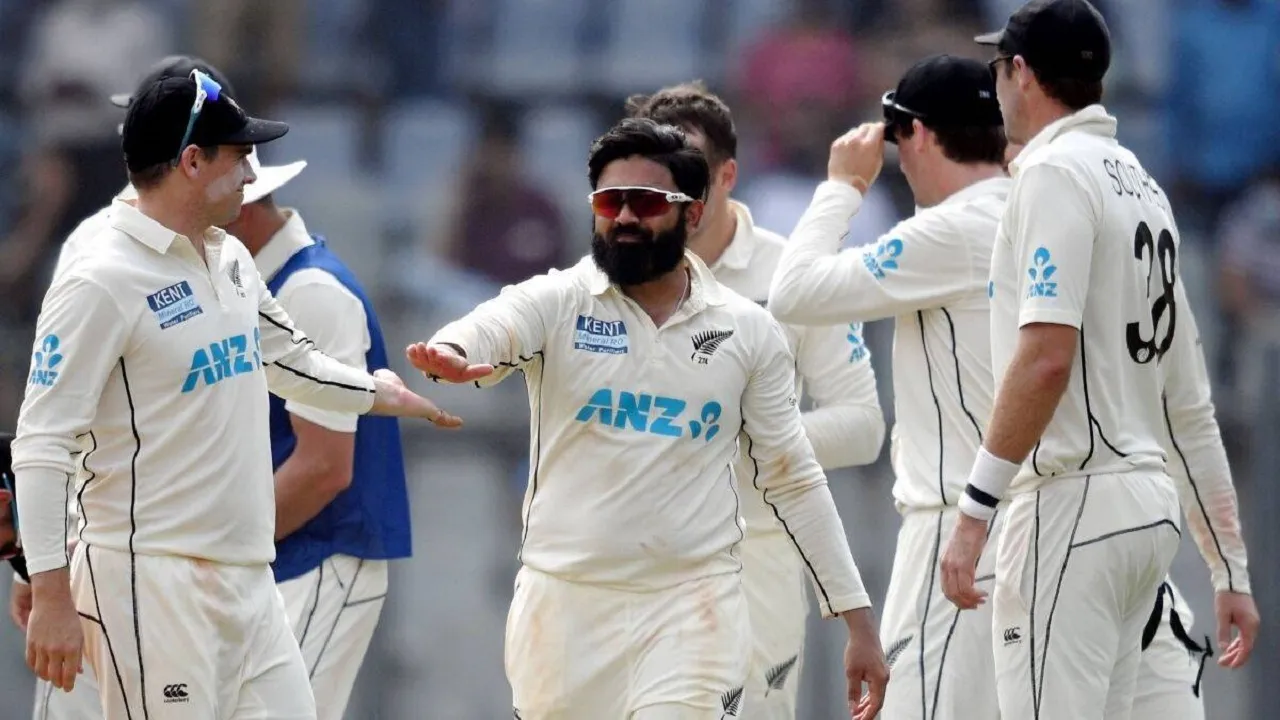 newzeland test team ajaz patel is out