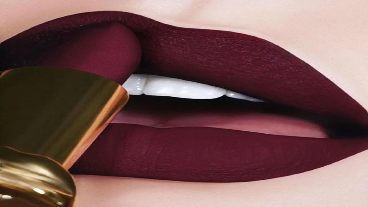 applying lipstick