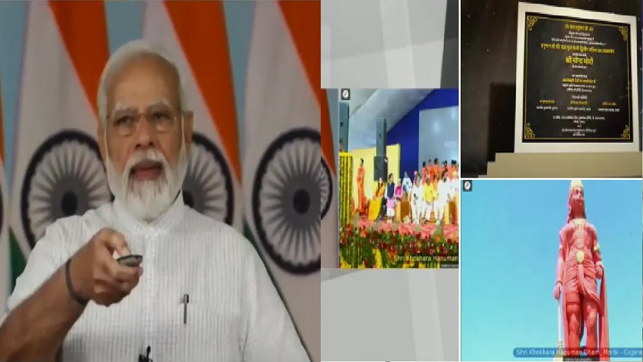 PM Narendra Modi unveils 108 ft statue of Hanuman ji in Morbi