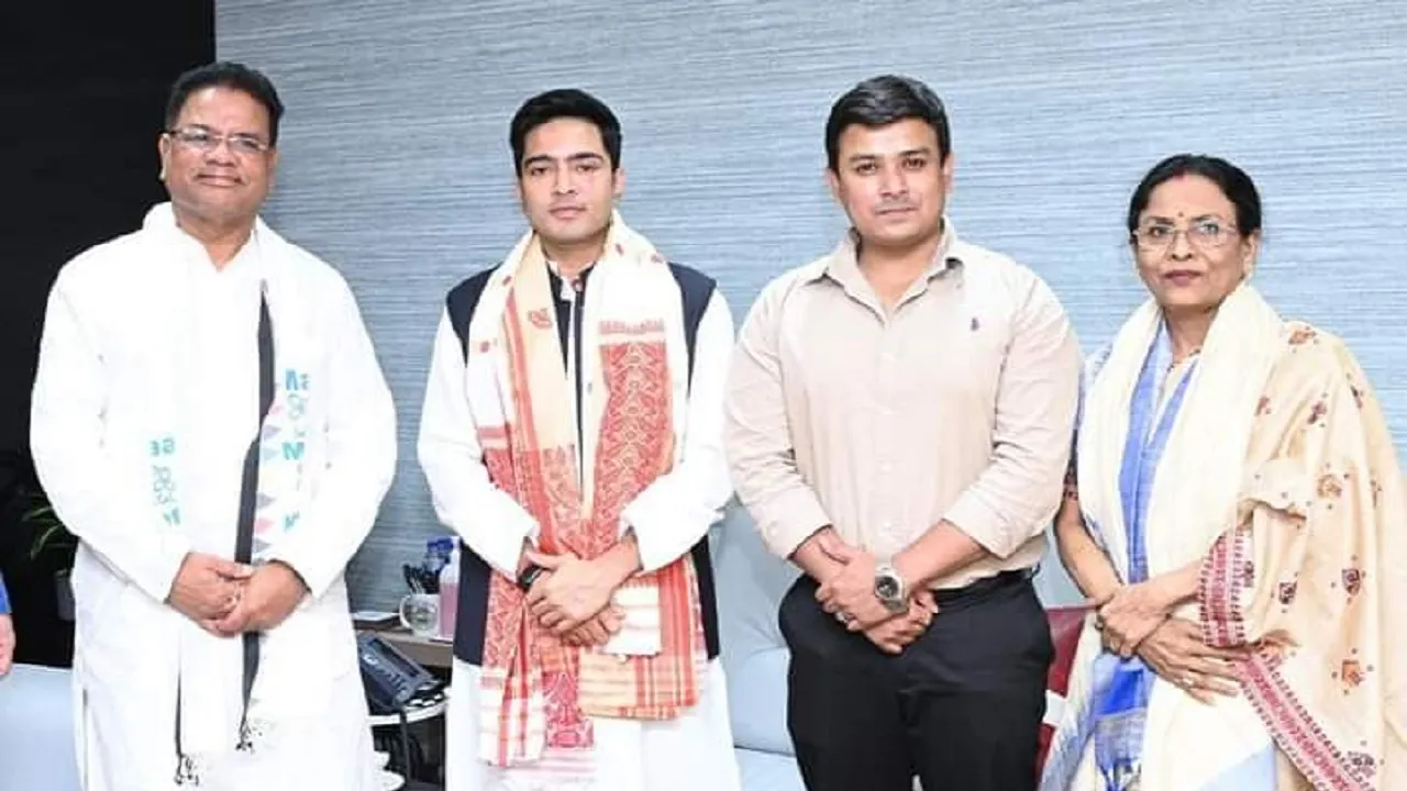 Former Assam Congress president Ripun Bora joins TMC in the presence of TMC MP Abhishek Banerjee