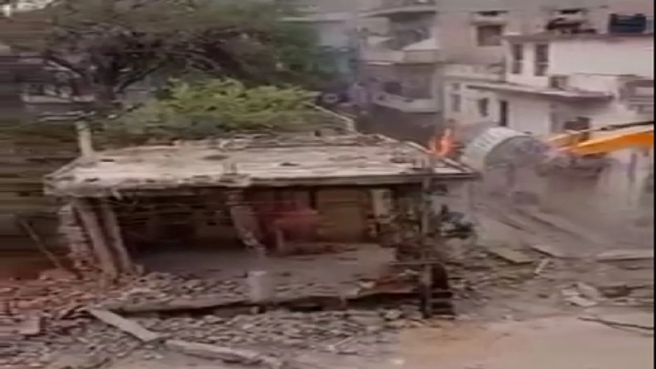 bulldozer on temple