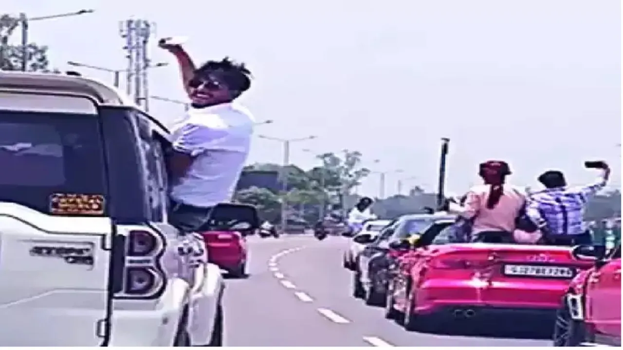 Groom dance in the car