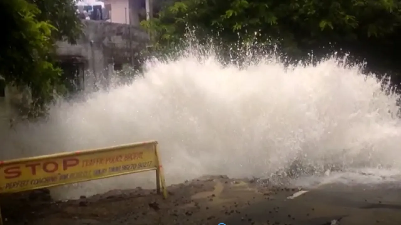 Water pipe line blast