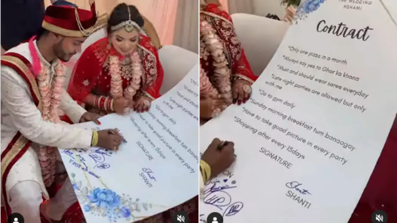 Bride Made Groom Sign Contract To Fulfill Her Demands