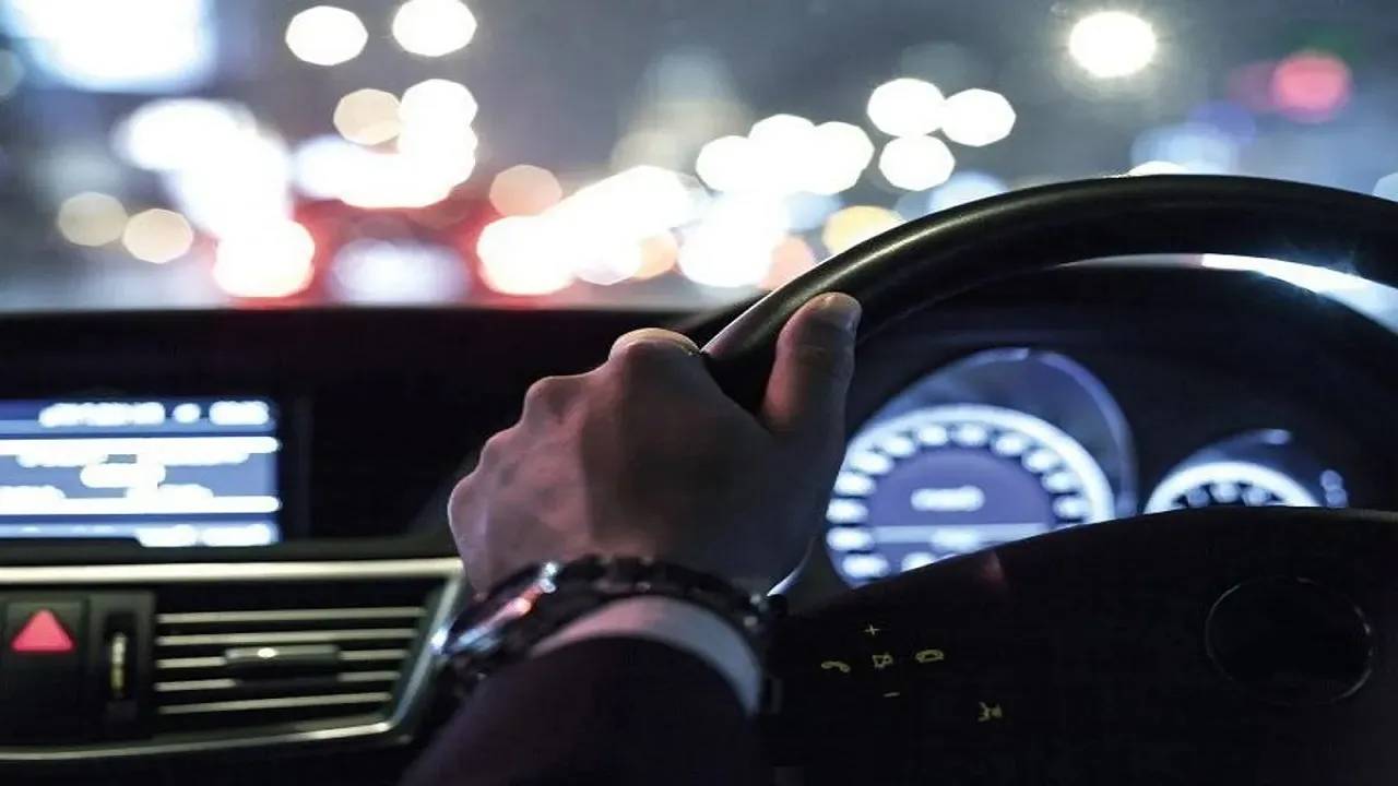 Car Driving In Winter