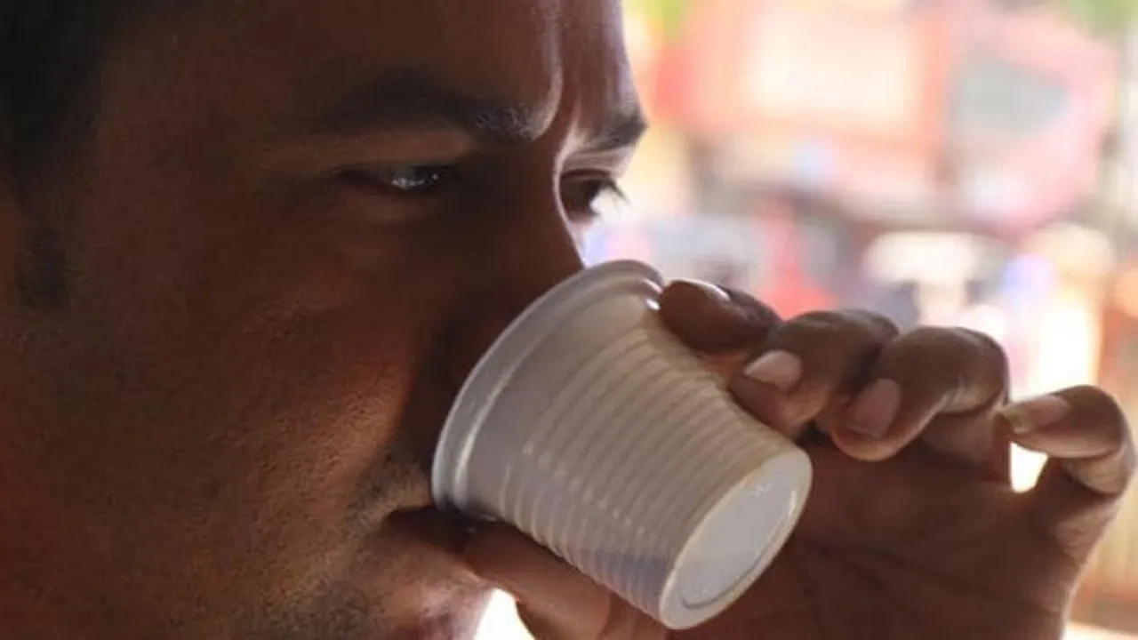 tea in plastic cups