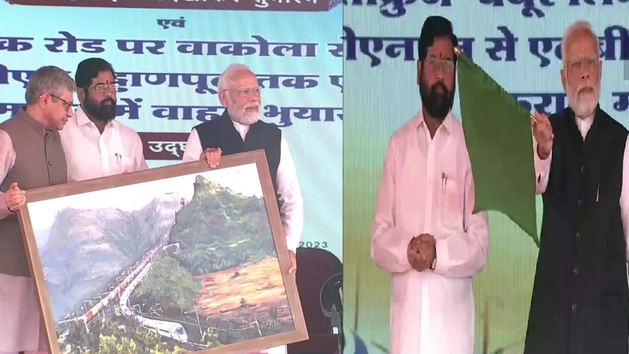 PM Modi Flag OffPM Modi flags off two Vande Bharat trains from Mumbai
