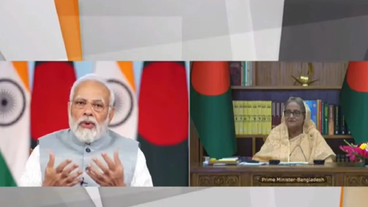 Narendra Modi and Sheikh Haseena