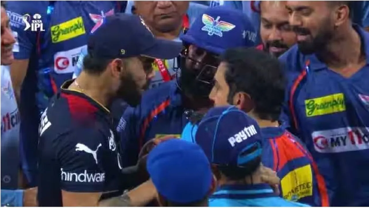 ipl 2023 lsg vs rcb gautam gambhir virat kohli fight bcci action 100 p