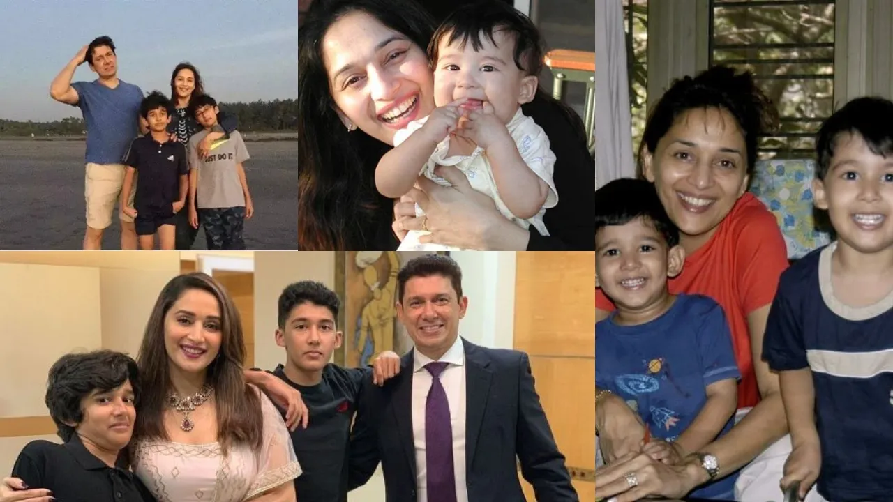 Madhuri Dixit with sons