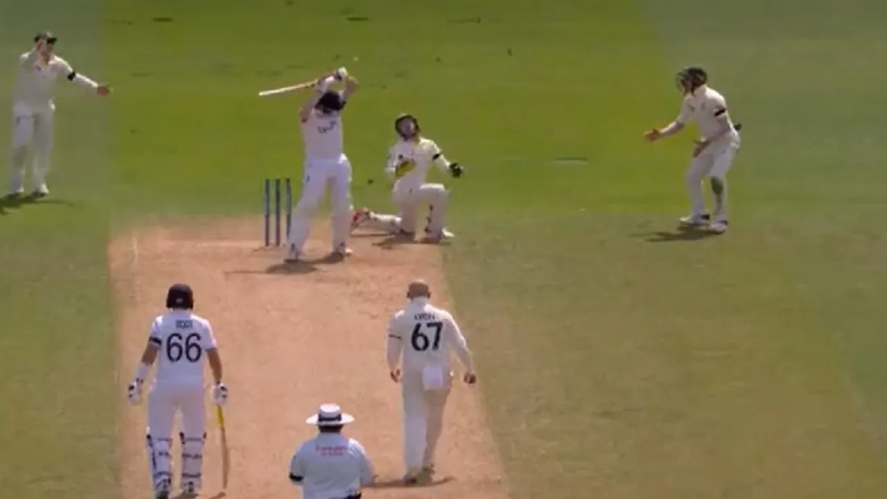 harry brrok wicket unlucky dismissal in ashes series 2023 eng vs aus