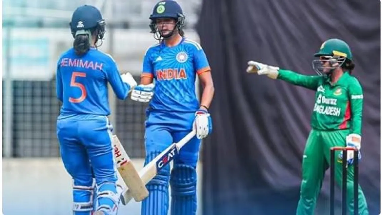 BAN W vs IND W jemimah rodrigues bat 86 run and best bowling figure