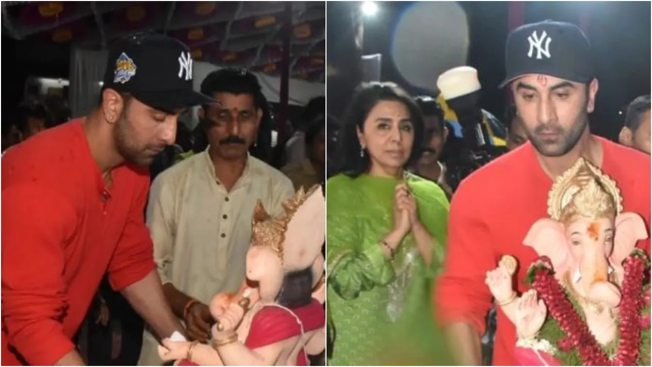 ranbir kapoor does ganpati visarjan