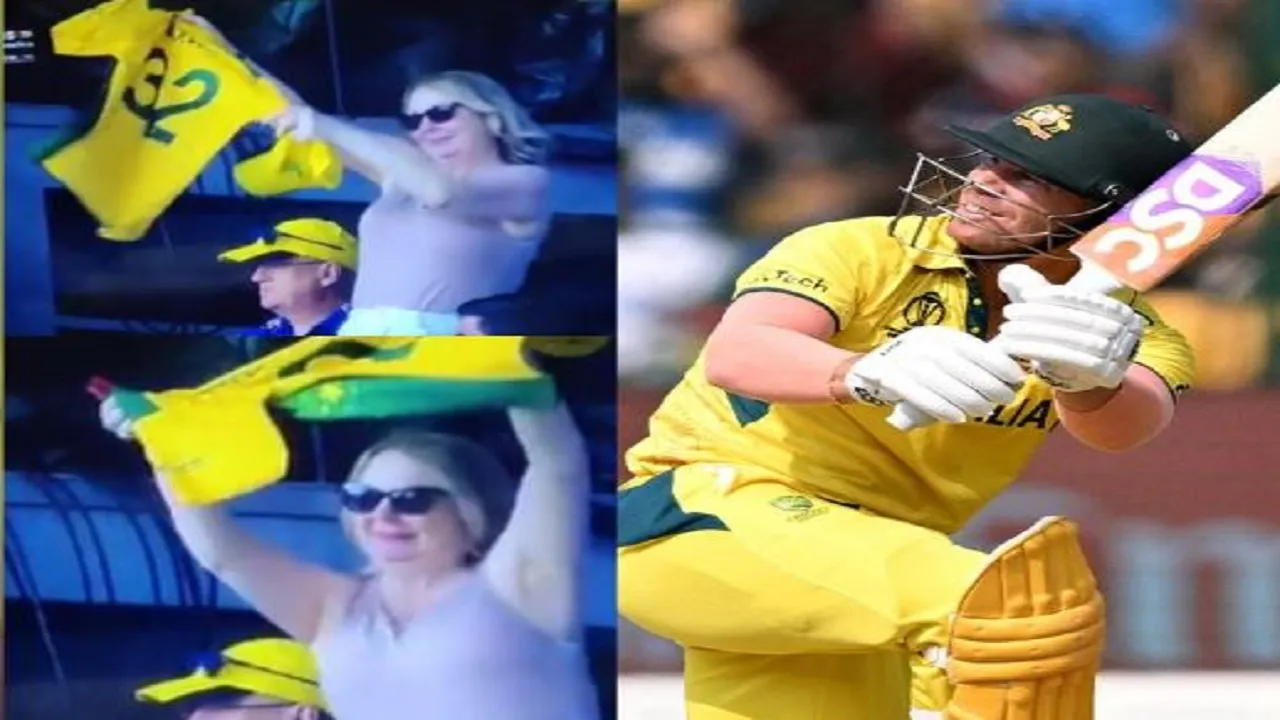 david Warner viral fan celebrated by taking off her T-shirt