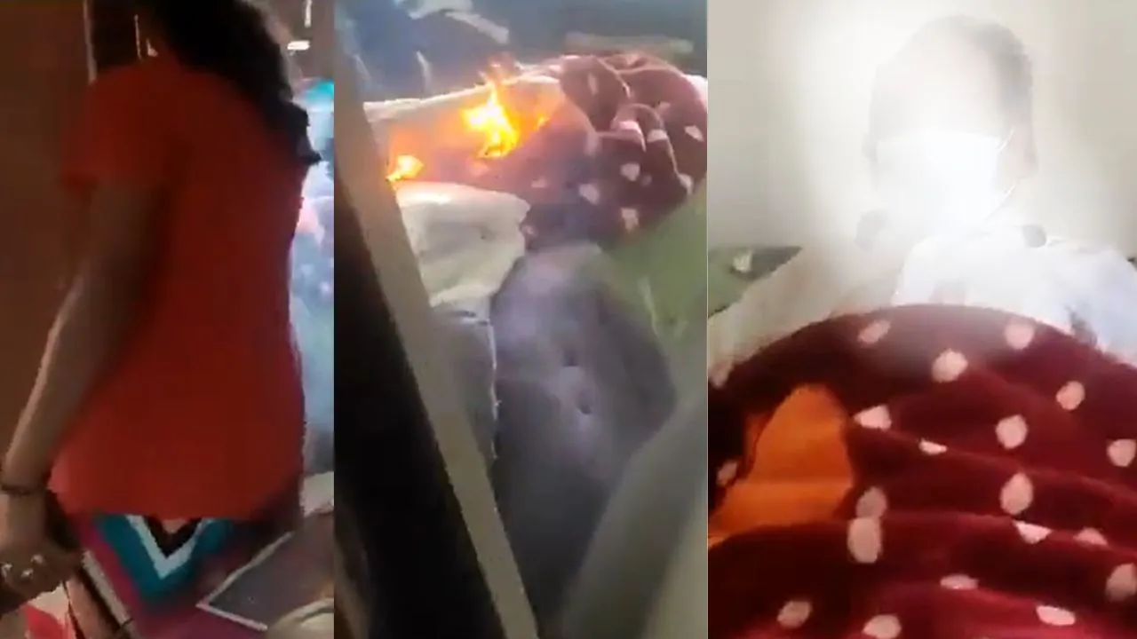 Woman throws fire at father in law
