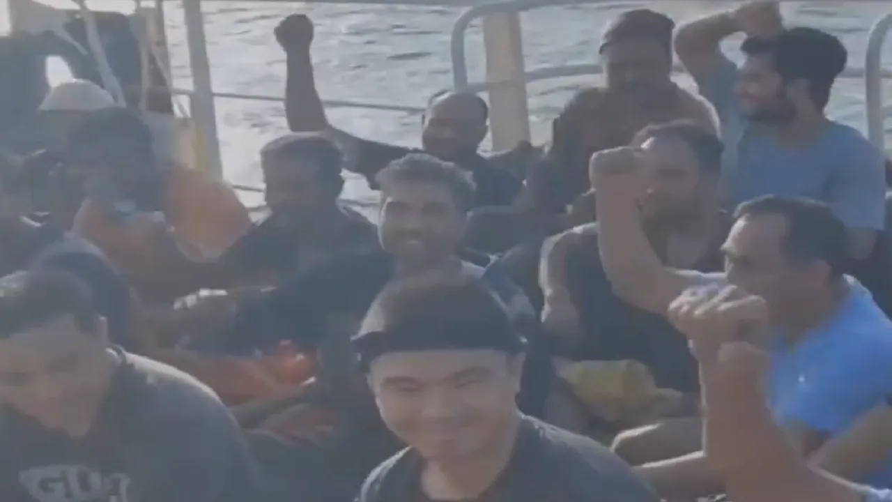 Crew members of MV Lili Norfolk