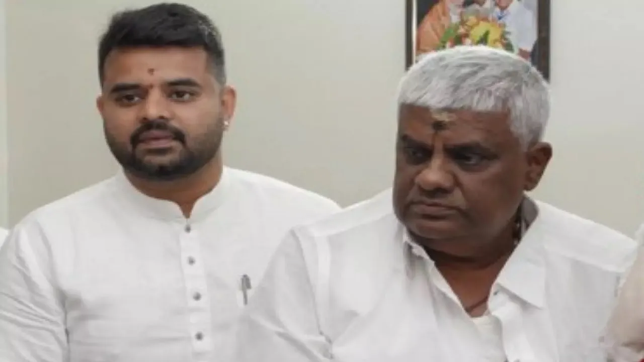 Prajwal Revanna and HD Revanna