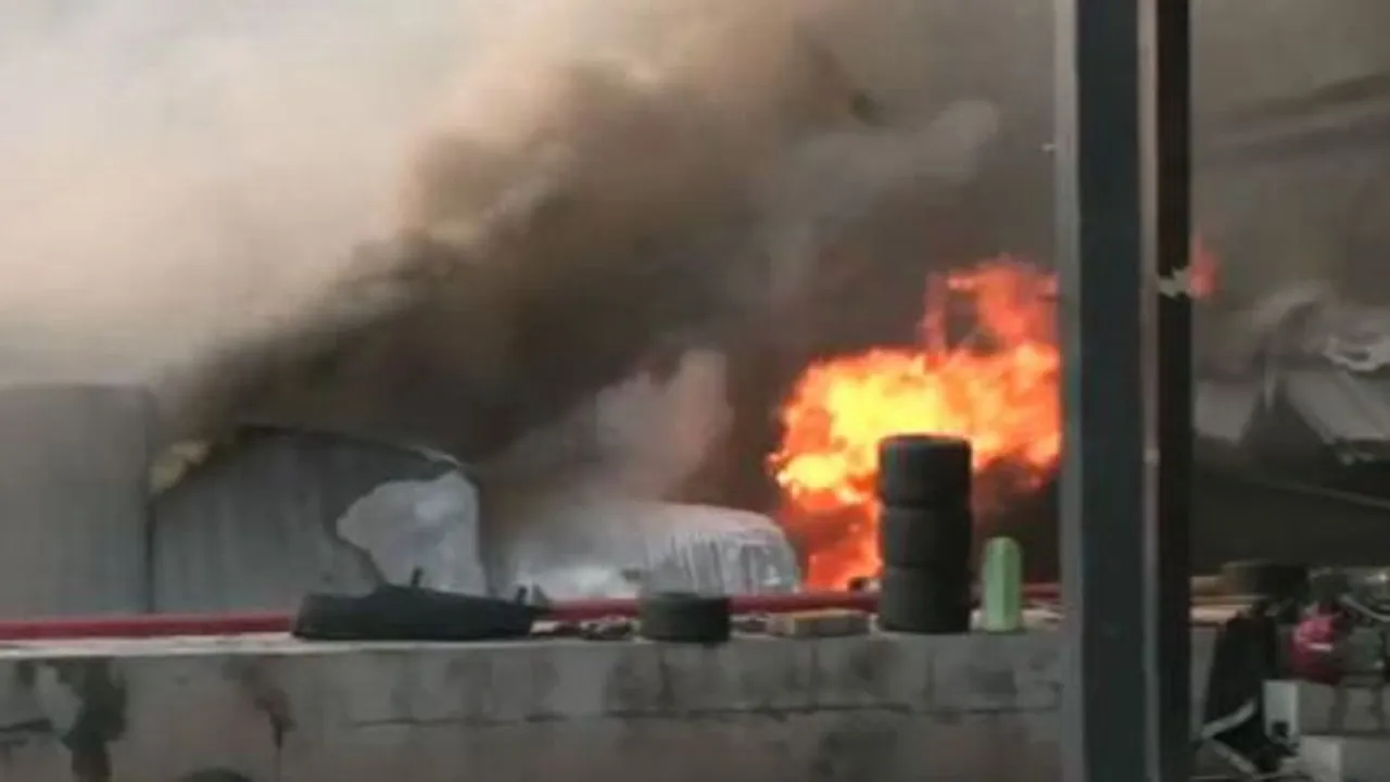 Massive fire breaks