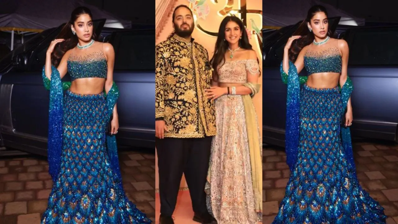 Janhvi Kapoor dressed as a peacock