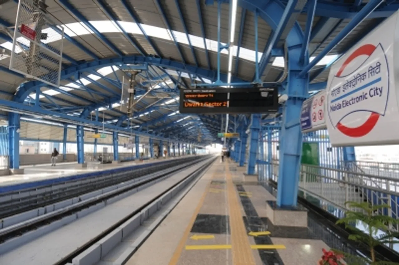 Mar 2019,Noida,NOIDA Electronic City station,Electronic City station,metro station,metro,Blue line,Delhi Metro