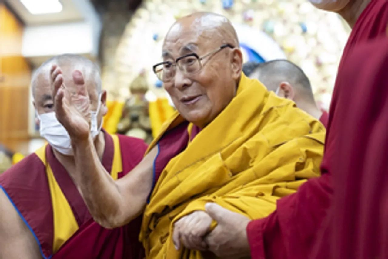 Dharamsala: Tibetan spiritual leader Dalai Lama during the Long Life Prayer Offering at the Main Tibetan Temple