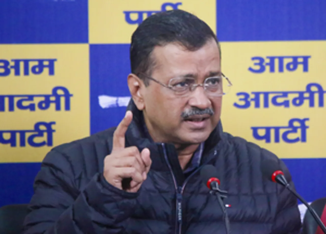 New Delhi: AAP National Convener Arvind Kejriwal and Chief Minister Atishi address a press conference