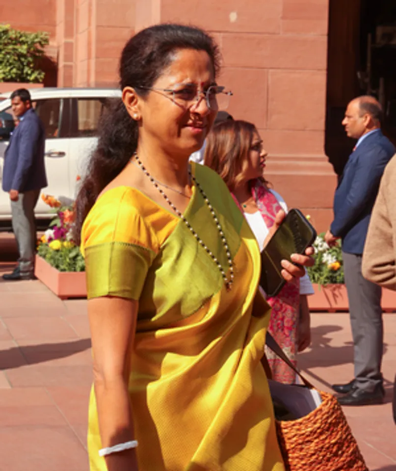 New Delhi: MPs At The Parliament House During The Budget Session