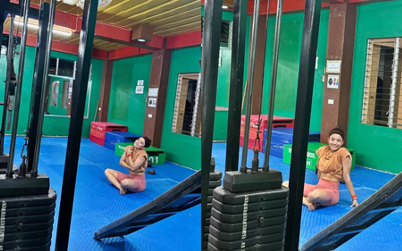 Rashmika Mandanna always finds a way to workout