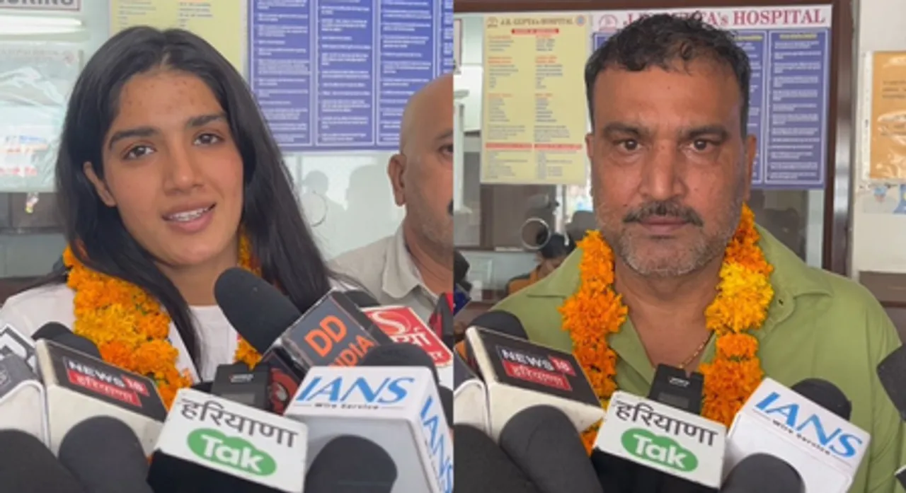 नूपुर श्योराण का भिवानी में जोरदार स्वागत, गोल्ड मेडल के साथ घर वापसी