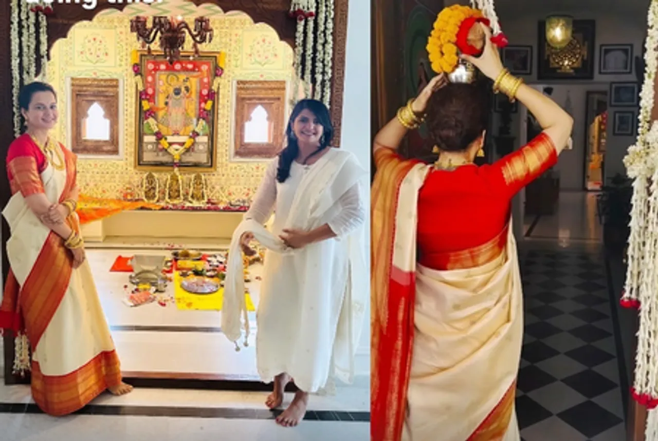 सिर पर कलश रख अक्षय तृतीया पर कंगना रनौत ने किया नए संसद भवन में प्रवेश, दिखाई झलक