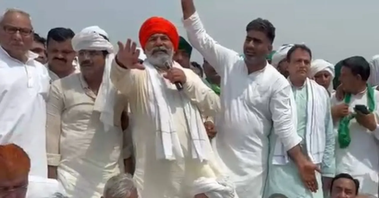 मुजफ्फरनगर: पगड़ी के सम्मान में किसानों का सैलाब, राकेश टिकैत हुए बेहोश